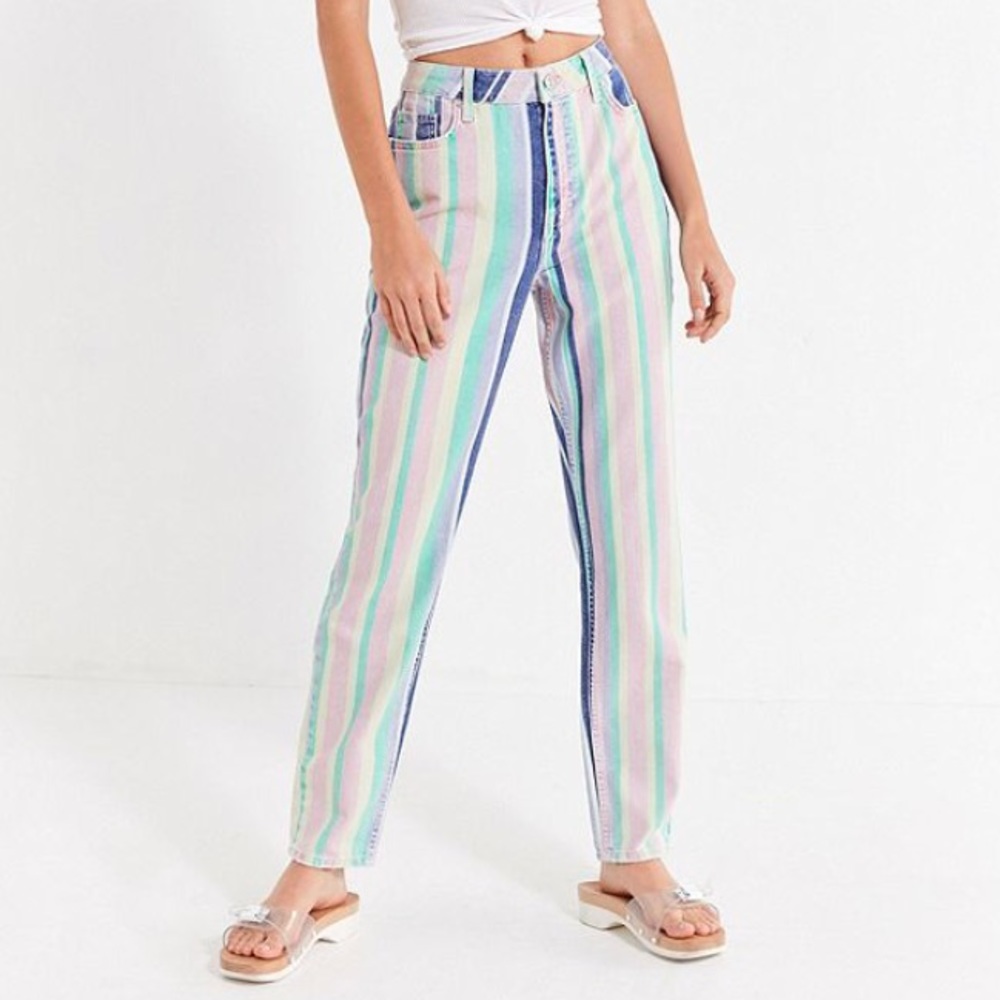Urban Outfitters BDG Mom Jeans - Rainbow Stripes